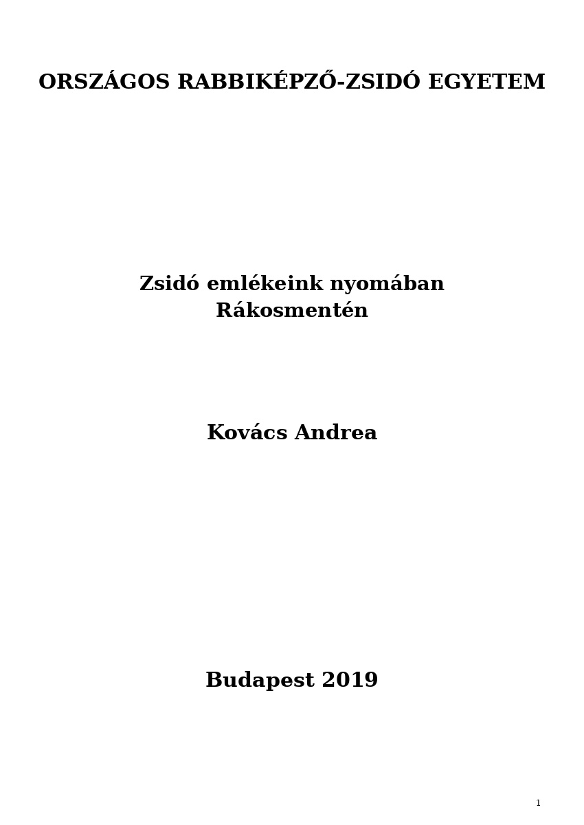 Zsid&oacute; eml&eacute;keink nyom&aacute;ban R&aacute;kosment&eacute;n