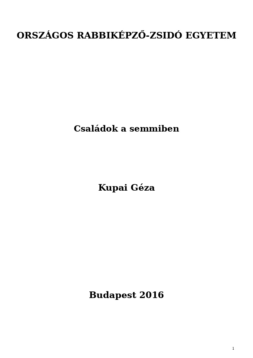 Csal&aacute;dok a semmiben