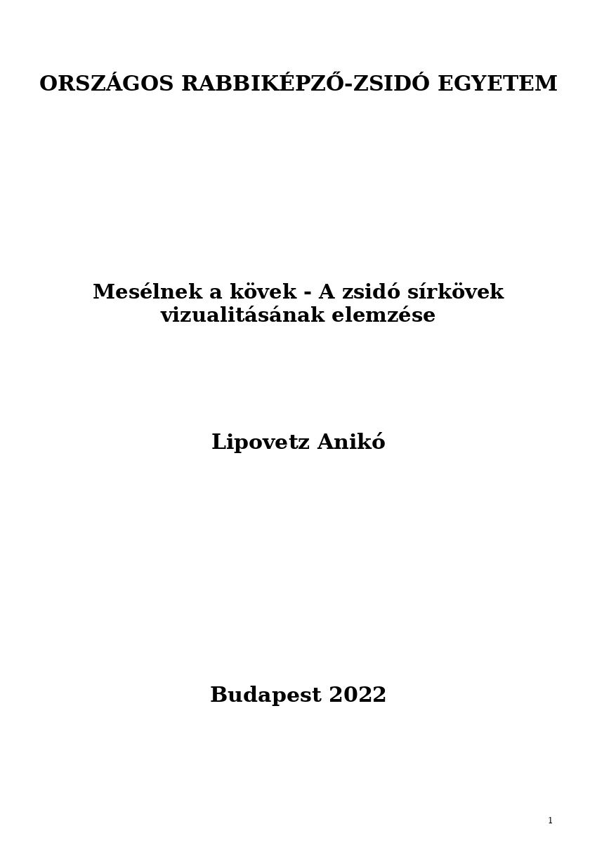 Mes&eacute;lnek a k&ouml;vek - A zsid&oacute; s&iacute;rk&ouml;vek vizualit&aacute;s&aacute;nak elemz&eacute;se