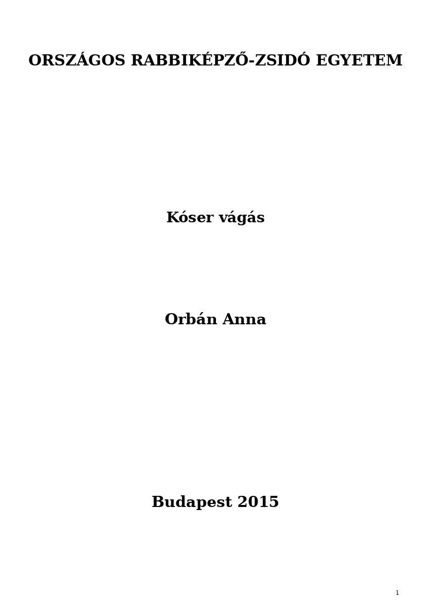 Kóser vágás Kóser vágás