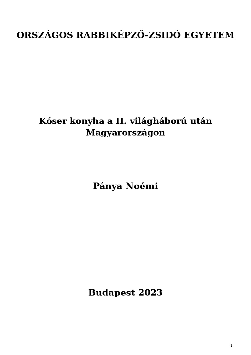 K&oacute;ser konyha a II. vil&aacute;gh&aacute;bor&uacute; ut&aacute;n Magyarorsz&aacute;gon