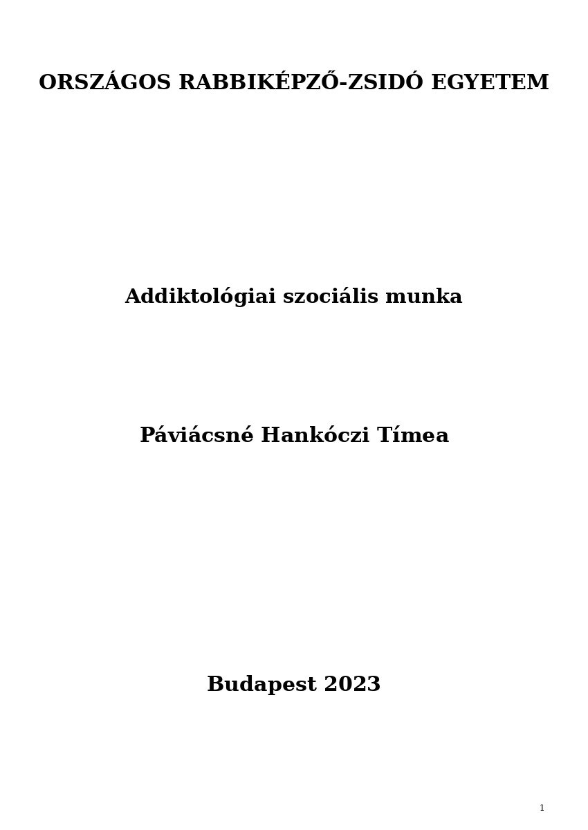 Addiktol&oacute;giai szoci&aacute;lis munka