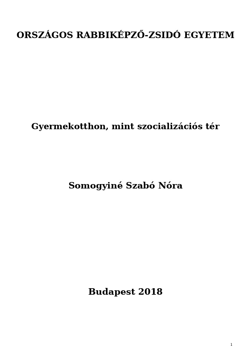 Gyermekotthon, mint szocializ&aacute;ci&oacute;s t&eacute;r