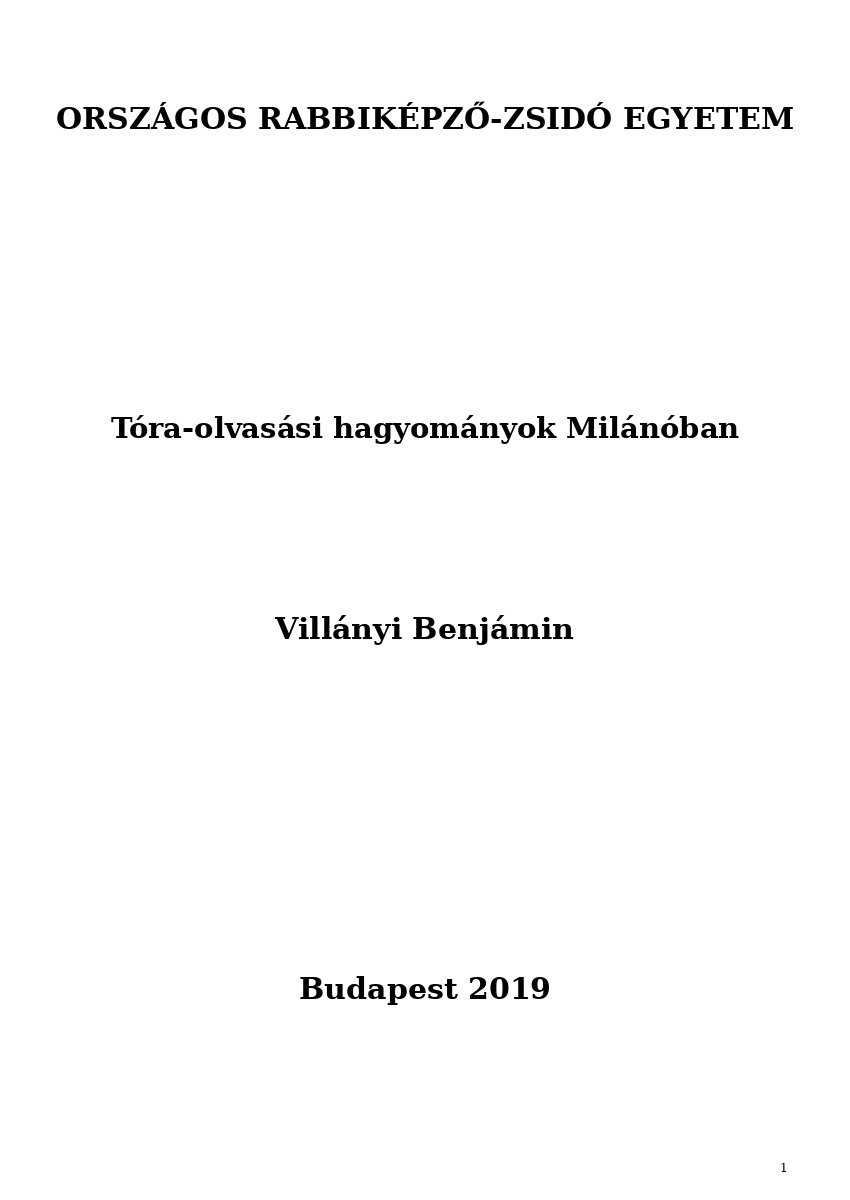 T&oacute;ra-olvas&aacute;si hagyom&aacute;nyok Mil&aacute;n&oacute;ban