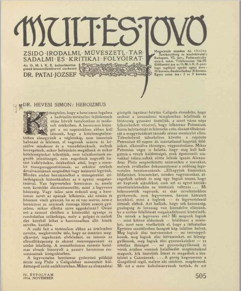 Mult &eacute;s J&ouml;vő 4. &eacute;vf. (1914. november)