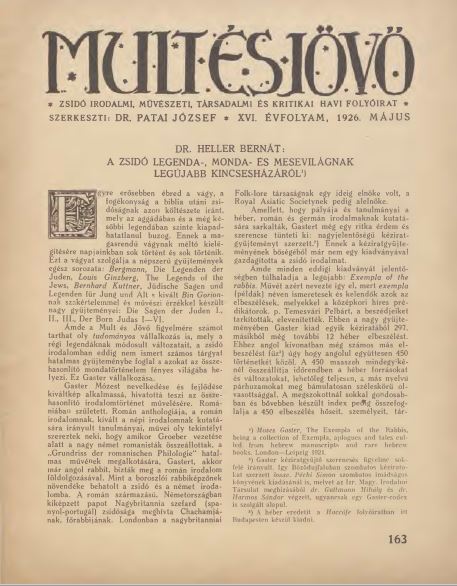 Mult &eacute;s J&ouml;vő 16. &eacute;vf. (1926. m&aacute;jus)