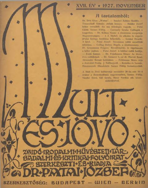 Mult &eacute;s J&ouml;vő 17. &eacute;vf. (1927. november)