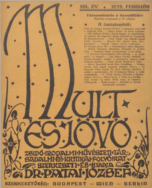 Mult &eacute;s J&ouml;vő 19. &eacute;vf. (1929. febru&aacute;r)
