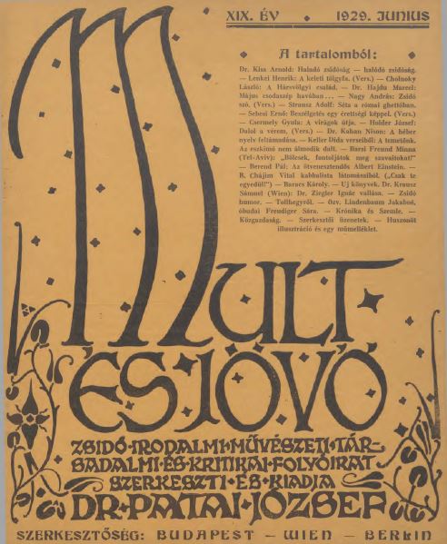 Mult &eacute;s J&ouml;vő 19. &eacute;vf. (1929. j&uacute;nius)