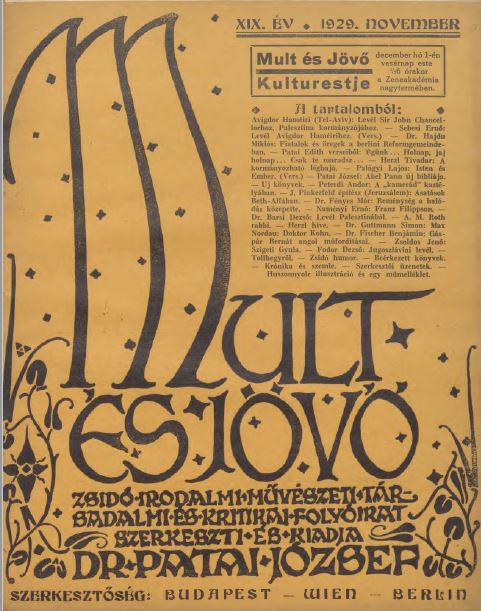 Mult &eacute;s J&ouml;vő 19. &eacute;vf. (1929. november)