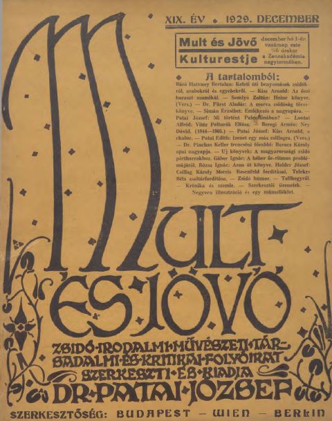 Mult &eacute;s J&ouml;vő 19. &eacute;vf. (1929. december)
