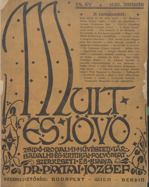 Mult &eacute;s J&ouml;vő 20. &eacute;vf. (1930. janu&aacute;r)
