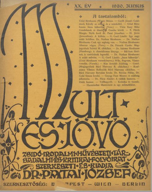Mult &eacute;s J&ouml;vő 20. &eacute;vf. (1930. j&uacute;nius)