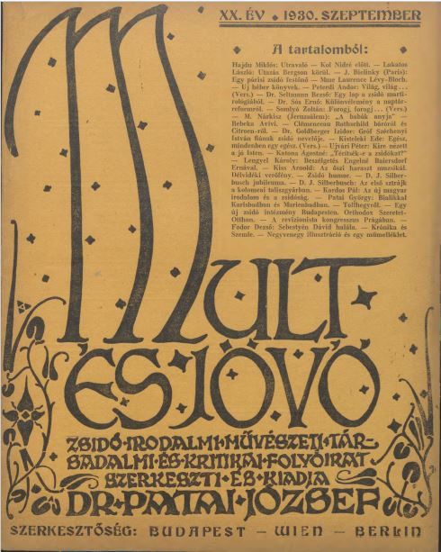 Mult &eacute;s J&ouml;vő 20. &eacute;vf. (1930. szeptember)