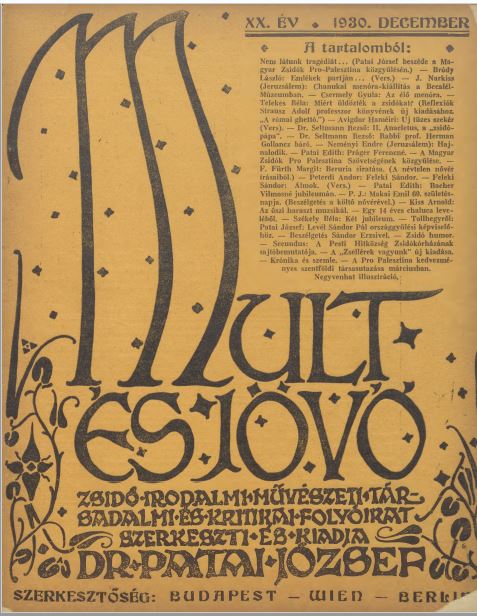 Mult &eacute;s J&ouml;vő 20. &eacute;vf. (1930. december)