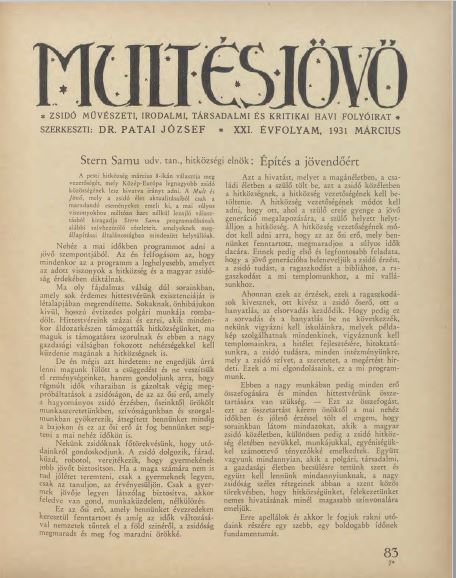 Mult &eacute;s J&ouml;vő 21. &eacute;vf. (1931. m&aacute;rcius)