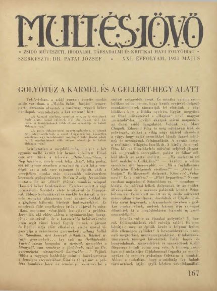 Mult &eacute;s J&ouml;vő 21. &eacute;vf. (1931. m&aacute;jus)