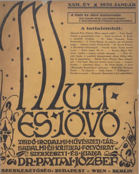 Mult &eacute;s J&ouml;vő 22. &eacute;vf. (1932. janu&aacute;r)