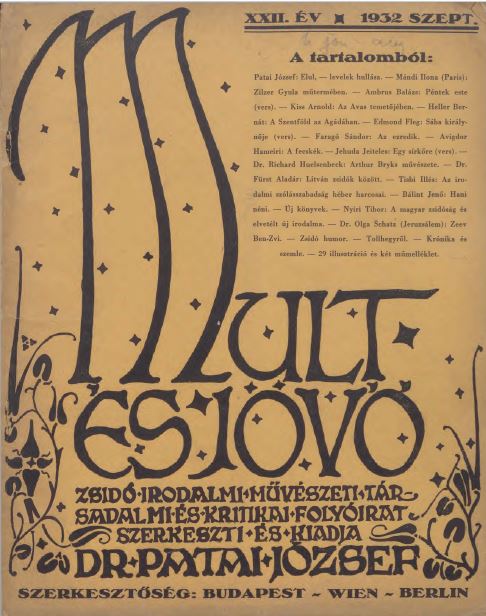 Mult &eacute;s J&ouml;vő 22. &eacute;vf. (1932. szeptember)